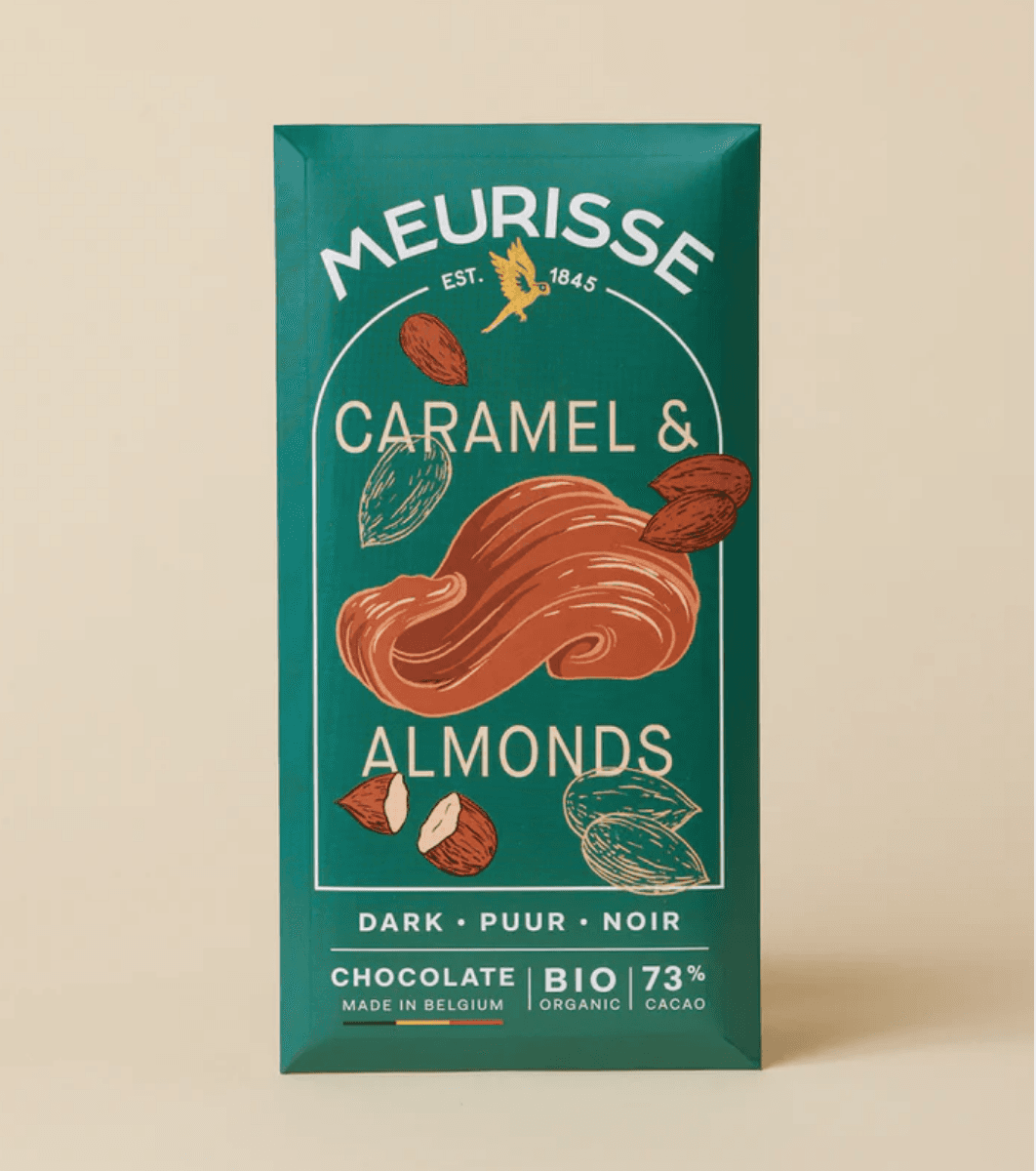 Chocolat Bio Meurisse - Noir & Amandes Caramélisées - Tablette 100g