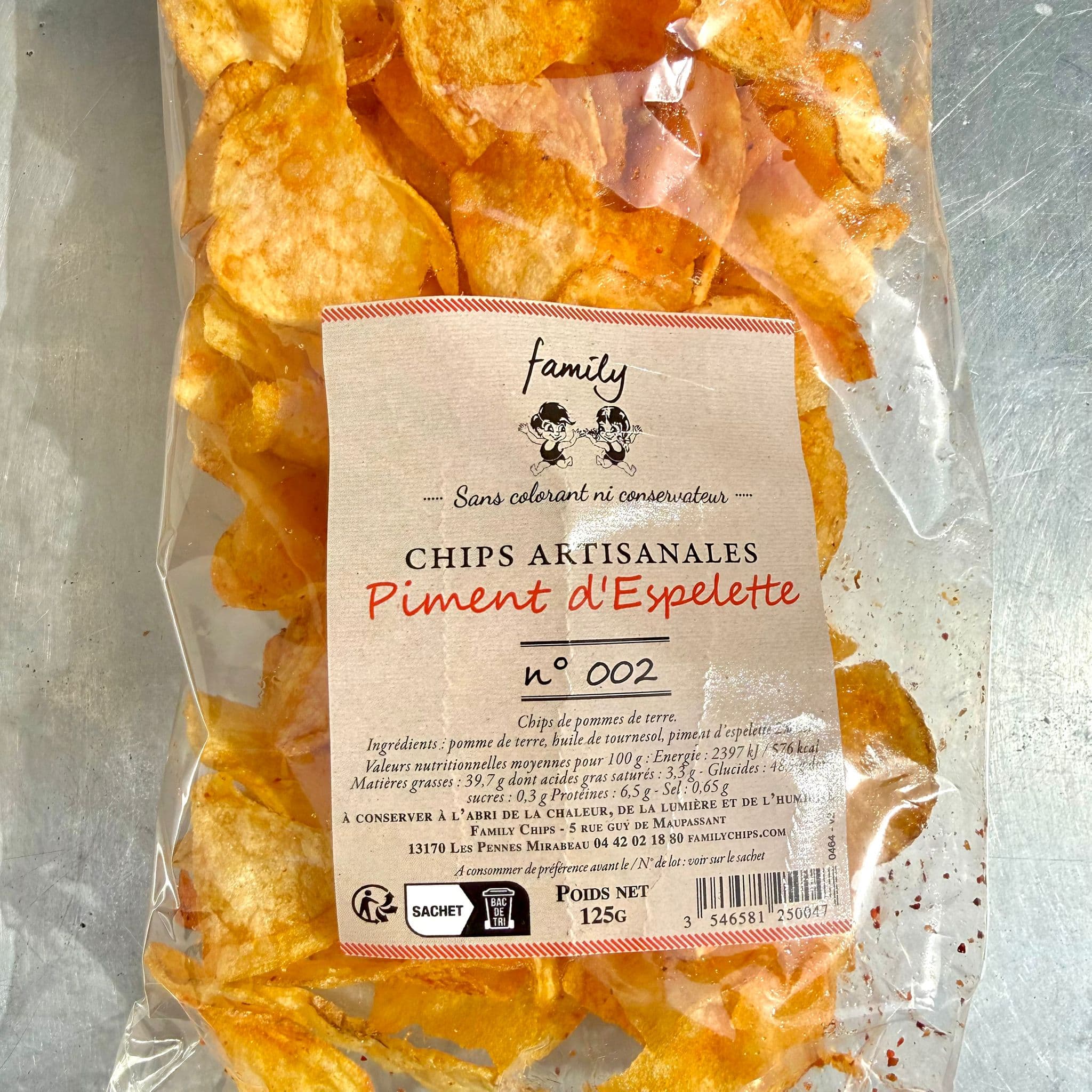 Chips artisanales PIMENT D'ESPELETTE  - 125g